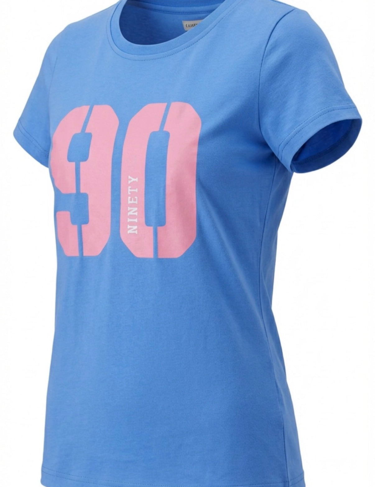 Ladies Ninety Logo Tee - Cornflower