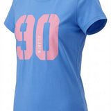 Ladies Ninety Logo Tee - Cornflower