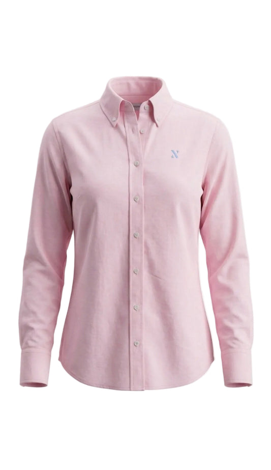 NINETY Ladies Slim Fit Long Sleeve Shirt - Marshmallow