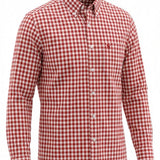 NINETY Men's Long Sleeve Shirt - Red Check