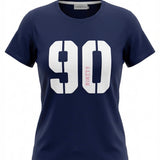 Ladies Ninety Logo Tee - Navy