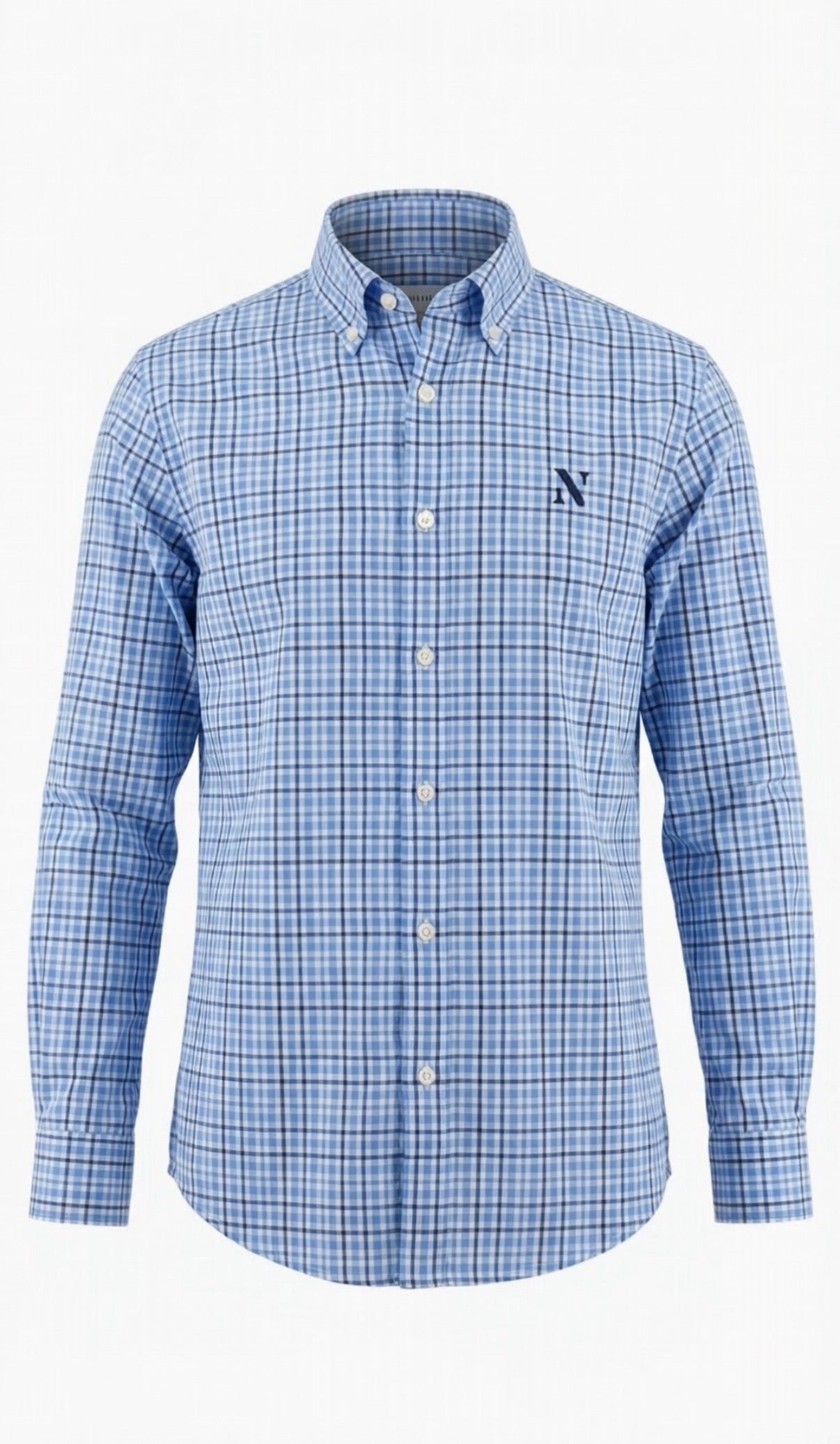 NINETY Kids Long Sleeve Shirt - Light Blue Check