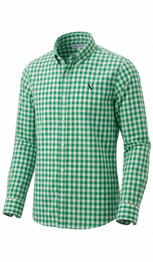 NINETY Kids Long Sleeve Shirt - Green Check