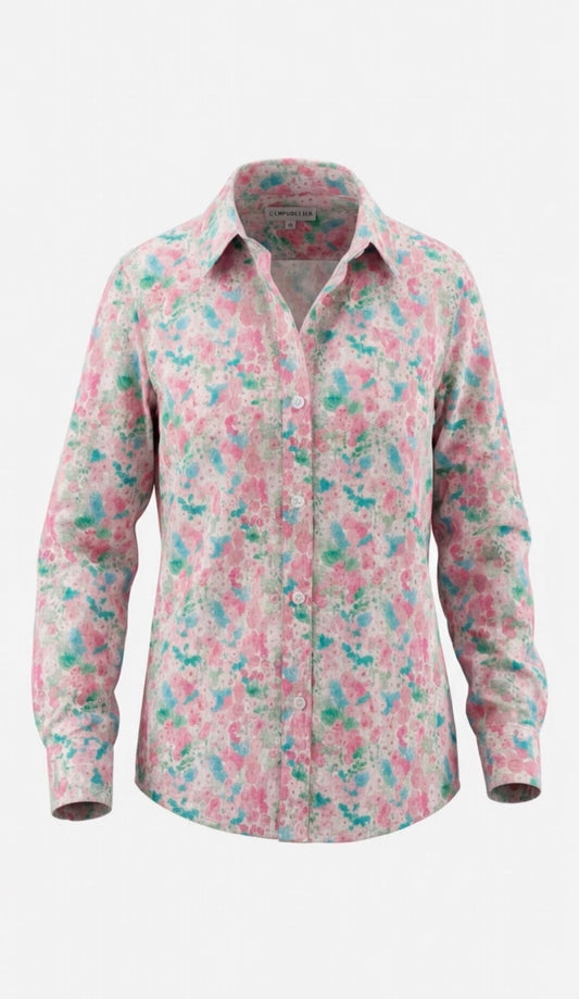 NINETY Kids Long Sleeve Shirt - Pink Floral