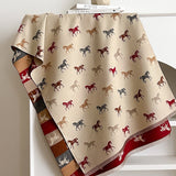Pony Print Scarf - Latte