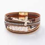 Bracelet stack - Gold Cross