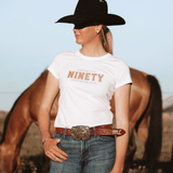 Ladies Ninety Logo Tee - Ivory