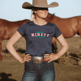 Ladies Ninety Logo Tee - Petrol Blue