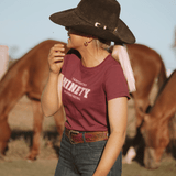 Ladies Ninety Logo Tee - Burgundy