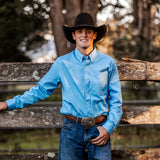 Men's Long Sleeve Shirt - Cornflower