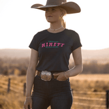 Ladies Ninety Logo Tee - Petrol Blue
