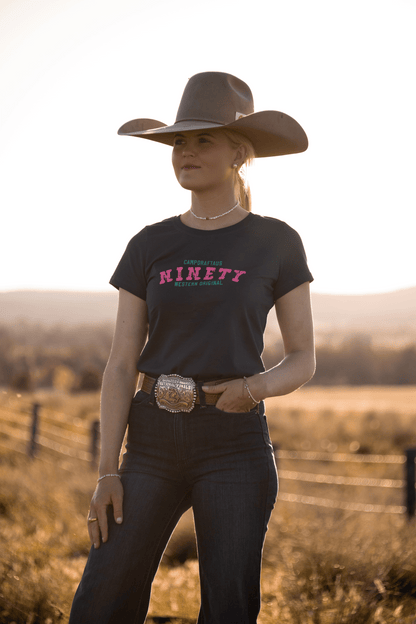 Ladies Ninety Logo Tee - Petrol Blue