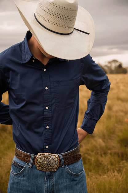 Men's Long Sleeve Shirt - Navy