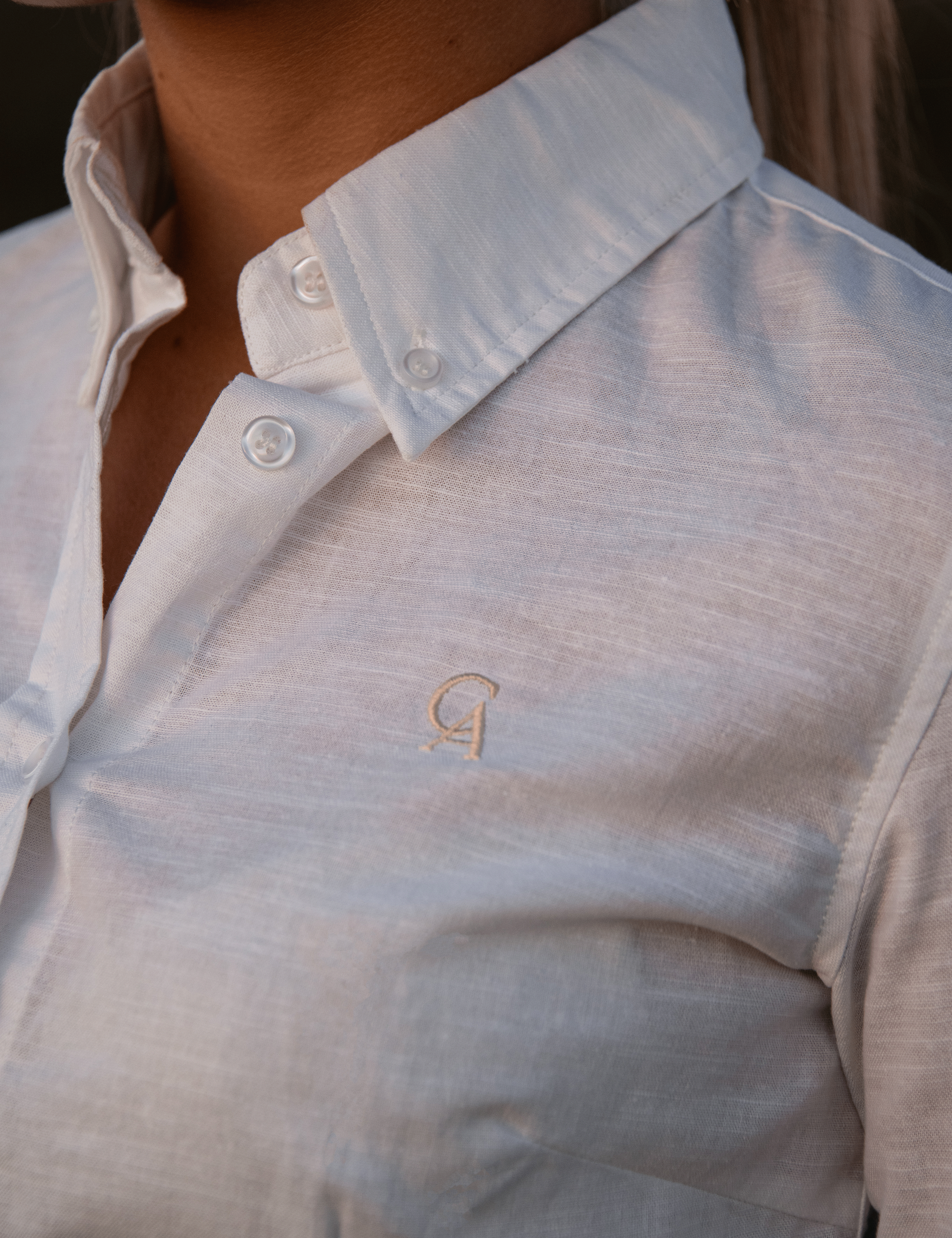 Ladies Slim Fit Long Sleeve Shirt - White