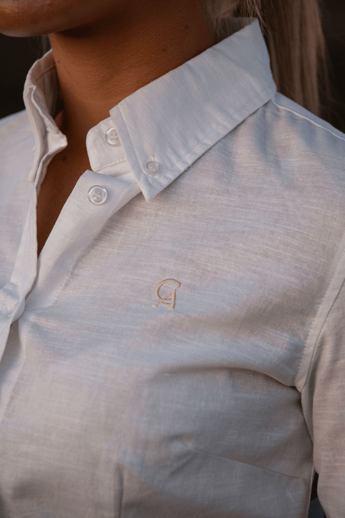 Ladies Slim Fit Long Sleeve Shirt - White