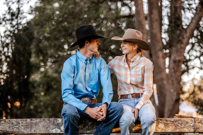 Ladies Long Sleeve Shirt - Orange Sherbert