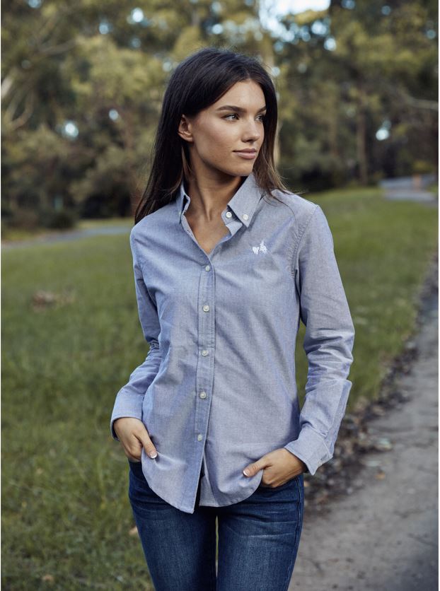 CLEARANCE - Ladies Charcoal Oxford Shirt