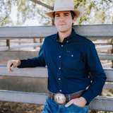 Mens Long Sleeve Navy Oxford
