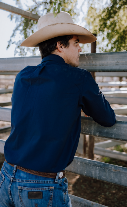 Mens Long Sleeve Navy Shirt